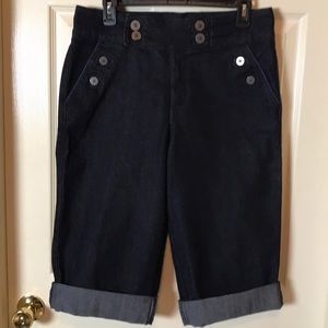 Anne Klein Capri Cuffed Denim Jeans - Size 10